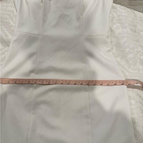 Shoshanna White Sheath Midi Dress Crew Neck fitted lined - Picture 7 of 9